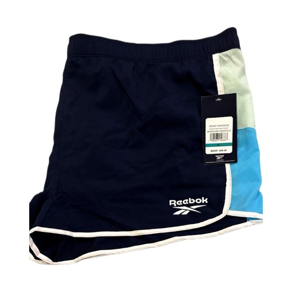 Women’s Shorts Size XL Reebok  Racer Heritage Maritime Blue Active Shorts NWT - Picture 2 of 9